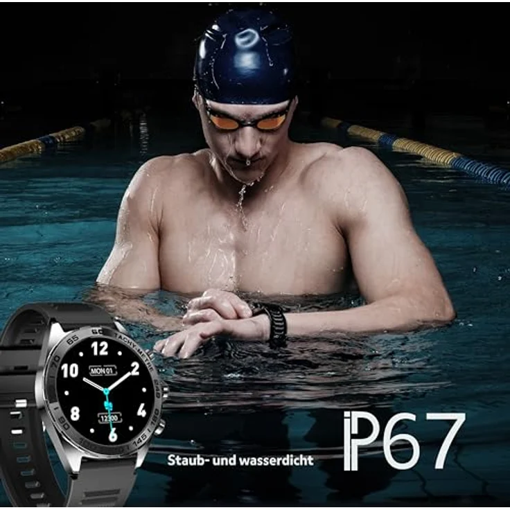 Aiwa BEA·FON SMARTWATCH 501 STAINLESS STEEL / SMARTWATCH 1.43" AMOLED, Schwarz, Small – Bild 6