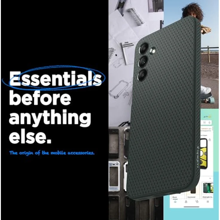 Spigen Liquid Air Hülle für Samsung Galaxy A15 4G/5G - Grün, Gemustertes TPU, Air Cushion Technologie – Bild 2