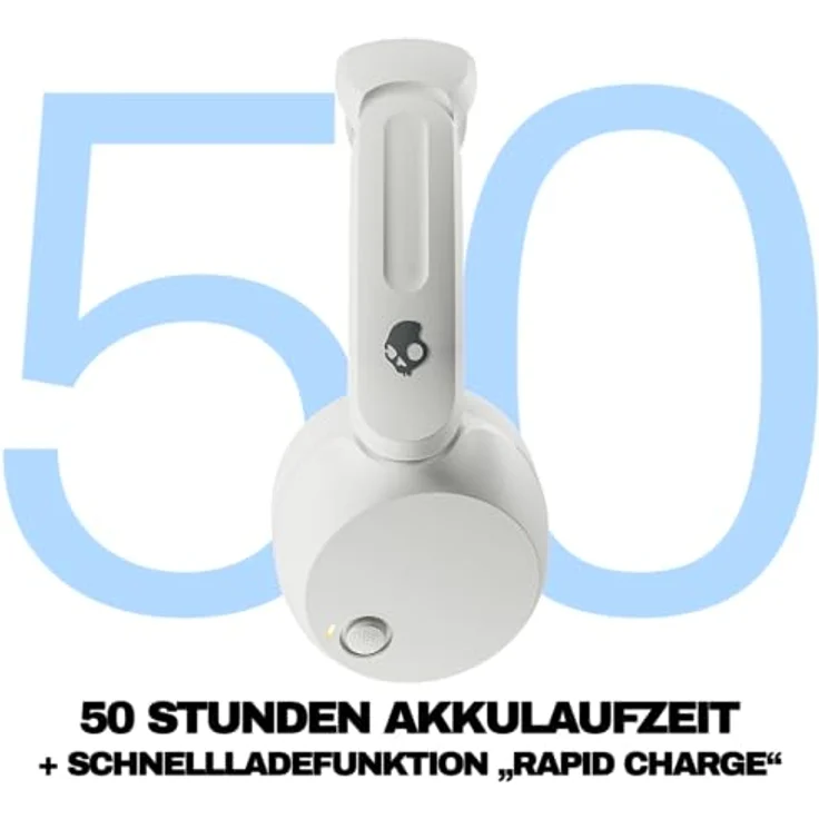 Skullcandy Icon 180, Kabelloser On-Ear-Kopfhörer mit Bluetooth, bis zu 50 Std Akkulaufzeit, schweiß- und wasserresistent, Mikrofon für iPhone und Android - Knochen – Bild 2