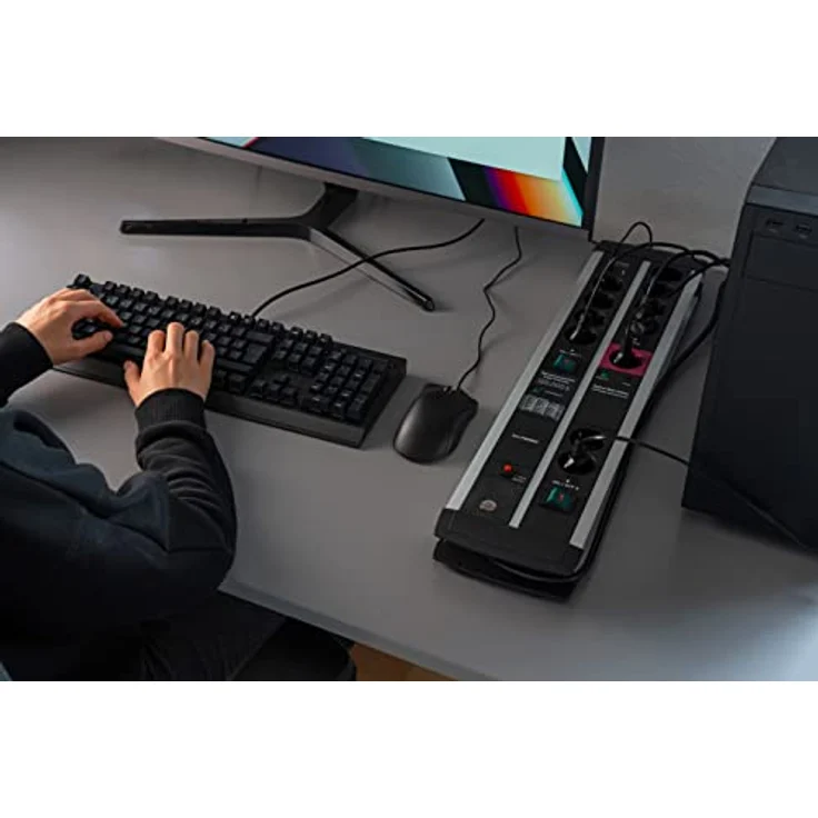 Brennenstuhl Premium-Protect-Line Gaming-Steckdosenleiste 11-fach mit Überspannungsschutz, Master Slave Funktion und 2 Schalter (Mehrfachsteckdose 2-fach USB 3,1 A, 3m Kabel, Made in Germany) – Bild 6
