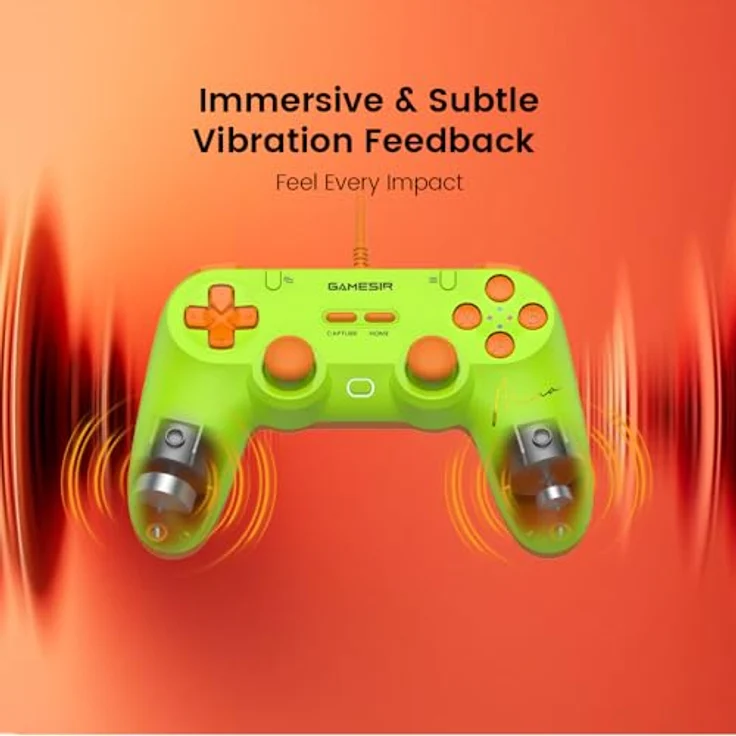 GameSir T3 Lite Controller, Kabelgebunden in leuchtendem Grün mit ergonomischem Design und präzisen Analogsticks – Bild 7