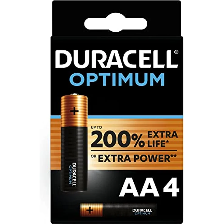 Duracell Optimum AA Batterien, 2000mAh, langlebige und hochleistungsfähige Alkali-Batterien, 4er Blister – Bild 1