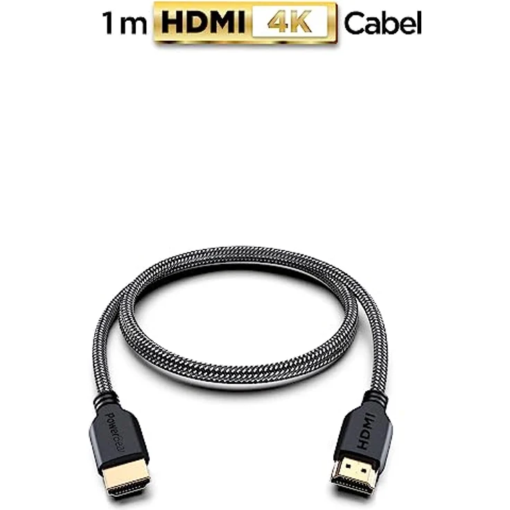 PowerBear 4K HDMI-Kabel, 3 m, geflochtenes Nylon & vergoldete Anschlüsse 1 Pack 3 Feet schwarz – Bild 2