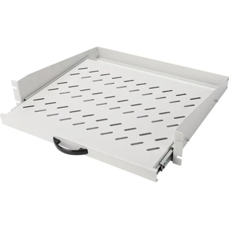 Digitus DN-19-TRAY-2-450, Ausziehbarer Fachboden für 19" Schränke, hellgrau, bis 30 kg Traglast – Bild 1