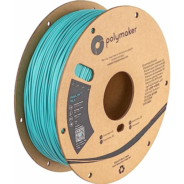 Polymaker PolyLite PLA Teal, 3D-Druckfilament, 1.75mm, 1kg, hohe Hitzebeständigkeit bis 140°C – Bild 1