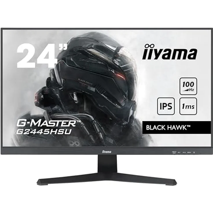 iiyama G-Master Black Hawk G2445HSU-B1 24" IPS LED Gaming Monitor Full-HD HDMI DP USB2.0 1ms FreeSync schwarz, mit IPS-Panel-Technologie, 100Hz Bildwiederholfrequenz und 1ms MPRT – Bild 2