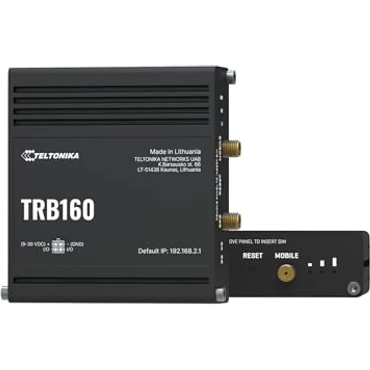 Teltonika TRB160, IoT-Gateway mit LTE Cat 6, Gigabit Ethernet und USB-C, Schwarz