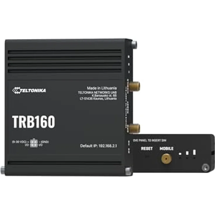 Teltonika TRB160, IoT-Gateway mit LTE Cat 6, Gigabit Ethernet und USB-C, Schwarz – Bild 1