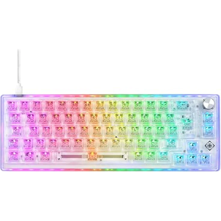 Deltaco Gaming DK460 (DE), Transparente Tastatur mit RGB-Beleuchtung und KTT-Schaltern – Bild 2