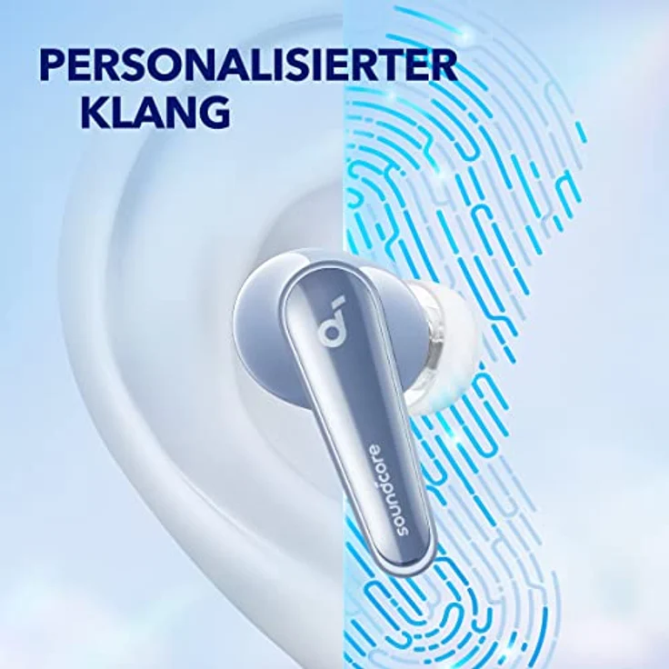 soundcore by Anker Liberty 4, Bluetooth In-Ear Kopfhörer mit Noice Cancelling (ANC), ACAA 3.0, Duale dynamische Treiber für Hi-Res Premium Klang, Spatial Audio, Herzfrequenzsensor(blau) – Bild 5