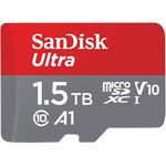 SanDisk Ultra Android microSDXC UHS-I Speicherkarte 1,5 TB + Adapter (Für Smartphones und Tablets, A1, Class 10, U1, Full HD-Videos, bis zu 150 MB/s Lesegeschwindigkeit)