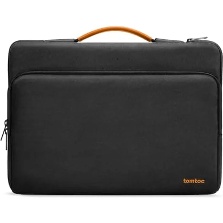 tomtoc 360° Laptoptasche für 15,6 Zoll Acer, ASUS, Dell, HP, Lenovo, Wasserabweisend, Rundumschutz mit CornerArmor-Technologie, Schwarz – Bild 1