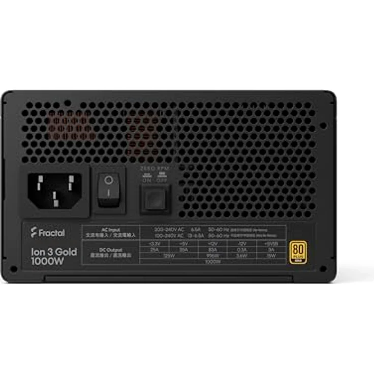 Fractal Design Ion 3 Gold 1000W Black, 80 Plus Gold, vollmodulares ATX12V 3.1 Netzteil mit 16-Pin PCIe Gen 5 GPU-Versorgung und leisem 140 mm Lüfter – Bild 4