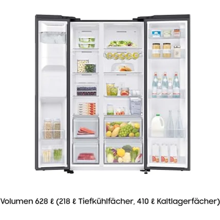 Samsung Side-by-Side mit Slim Ice Maker und Wassertank, 628 L Premium Black Steel – Bild 3