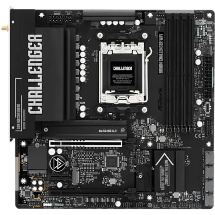 ASRock B850M Challenger WiFi AM5 mATX Mainboard, 8+1+1 Phasen Power Design, DDR5, PCIe 5.0, WiFi 7, Bluetooth 5.4, schwarze Platine – Bild 2
