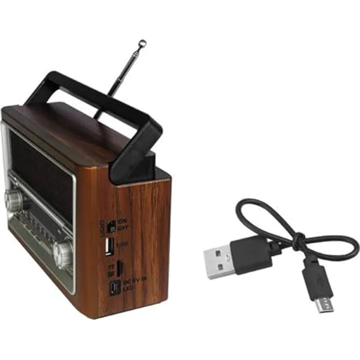 LTC LXLTC118UBT Retro-Radio (ELMA Bluetooth USB tragbar, FM/AM/SW, braun) – Bild 4
