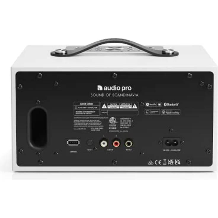 Audio Pro C5 MKII - Tragbarer Multiroom Lautsprecher mit Bluetooth & WiFi - Kabelloser Smart Speaker mit App-Steuerung für Air Play, Spotify Connect - Weiss – Bild 2