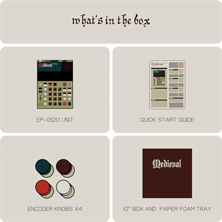 Teenage Engineering EP1320 medieval, MIDI Controller mit umfangreicher mittelalterlicher Instrumentenbibliothek, Gelb – Bild 6