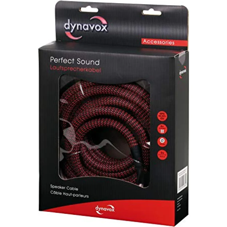 Dynavox Perfect Sound Lautsprecherkabel, Paar, Flexibles High-End Lautspecher-Kabel mit hochwertigen Bananensteckern, konfektioniert, Farbe schwarz-rot, Länge 5 m – Bild 7