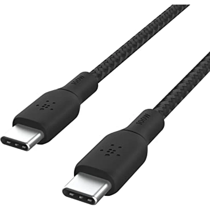 Belkin geflochtenes USB-C-USB-C Kabel 100W 2m schw. CAB014bt2MBK – Bild 2