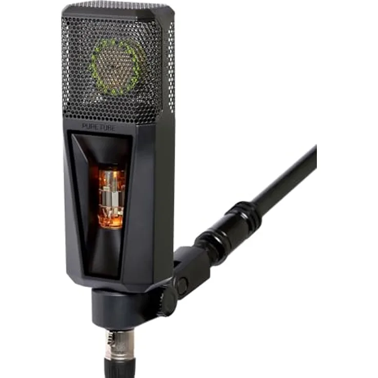 Lewitt Premium Studio Mikrofon Pure Tube, goldbedampfte 1” Echtkondensatorkapsel, revolutionärer Röhrenschaltkreis mit ultraniedrigem Eigenrauschen, handselektierte Röhre 12AU7/ECC82
