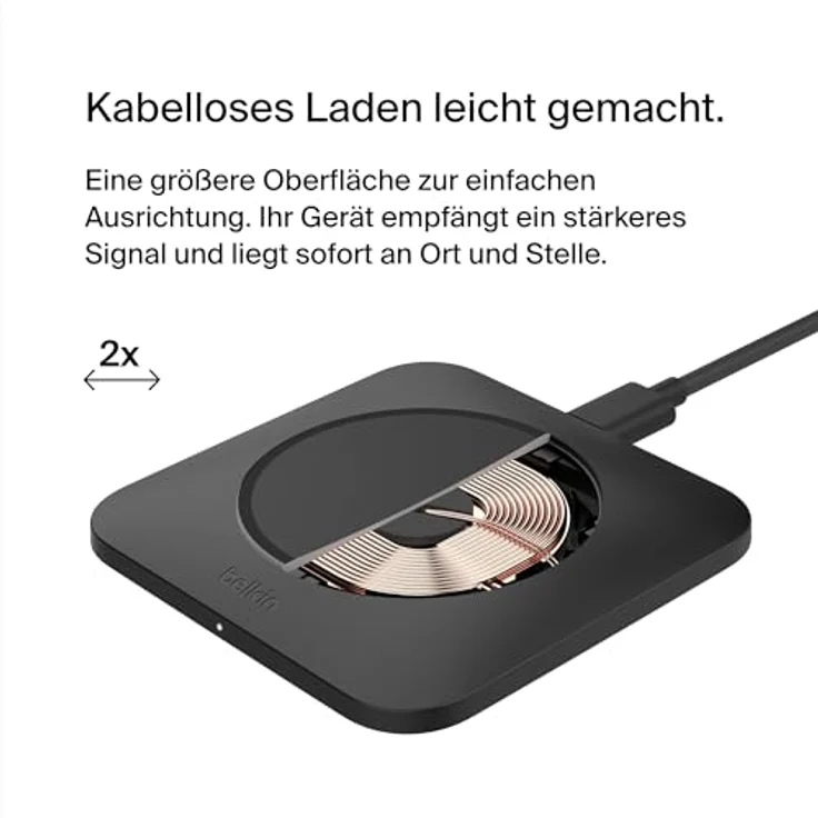 Belkin BoostCharge Pro kabelloses, induktives Universal Easy Align Ladepad, 15-W-Schnellladegerät für Apple iPhone, Samsung Galaxy, Apple AirPods Pro und andere MagSafe-fähige Geräte – Schwarz – Bild 3