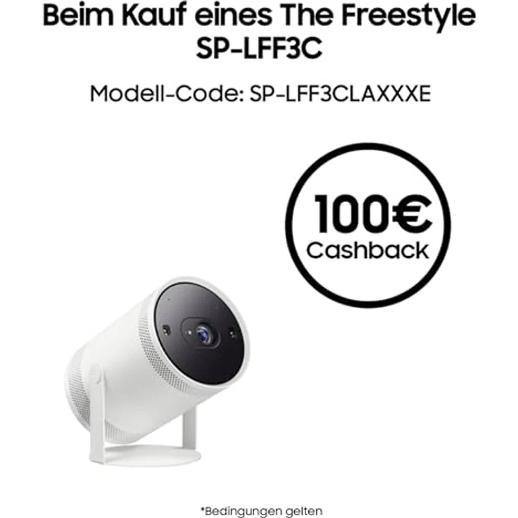 Samsung The Freestyle 2nd Gen, Tragbarer LED-Projektor, Full HD, HDR10, Beamer mit All Round Design, Auto Set-up, 360°-Sound, SP-LFF3CLAXXXE [2023] – Bild 2