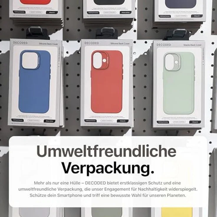 DECODED Smartphone-Hülle AntiMicrobial Silicone Backcover für iPhone 16 Pro, mit schlagfestem Polycarbonat, MagSafe-kompatibel, schwarz – Bild 13