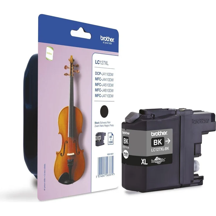 Brother LC-127XLBKBPDR, Tintenpatrone schwarz mit hoher Ausbeute von 1.200 Seiten, original, für Brother Druckermodelle