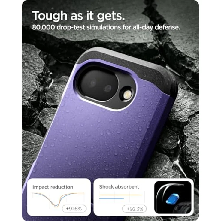 Spigen Tough Armor MagFit für Google Pixel 10a, Militärgeprüfte Hülle mit XRD-Pad Stoßdämpfung, Air Cushion Technologie, kompatibel mit MagSafe – Ash Violet – Bild 4