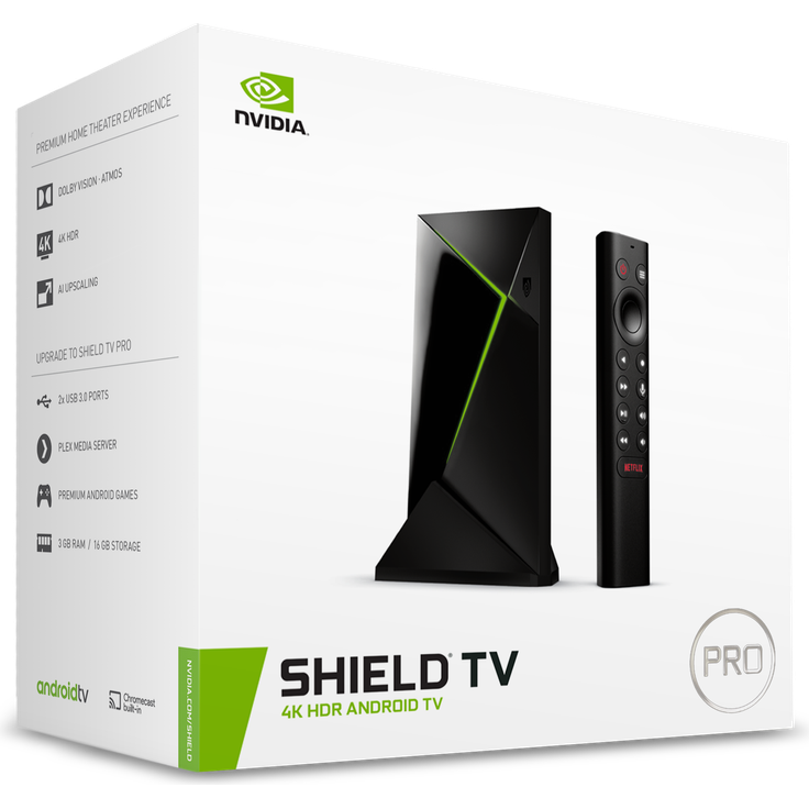 nVidia Shield TV Pro (Google Assistant), Streaming Media Player, Schwarz