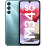 Samsung Galaxy M34 5G (Wasserfallblau, 6 GB, 128 GB), 120 Hz SamOLED-Display, 50 MP Triple No Shake Cam, 6000 mAh Akku, 4 Gen OS Upgrade und 5 Jahre Sicherheitsupdate, 12 GB RAM mit RAM + Android 13,