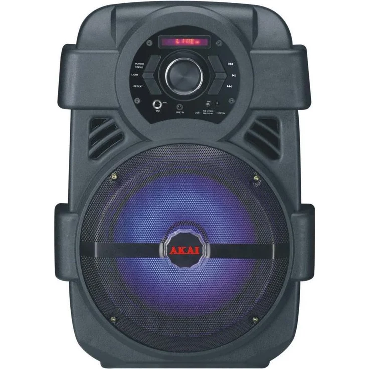 Akai Professional ABTS-808L, tragbarer 10W Bluetooth Lautsprecher mit 4h Akkulaufzeit und Wireless Charging, Schwarz
