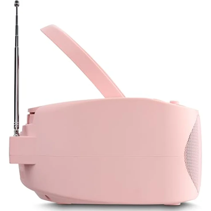 MEDION DRX-1 Plus Boombox, tragbares DAB+ UKW Radio mit Bluetooth, CD-Player, MP3 und Kassette, rosa – Bild 3