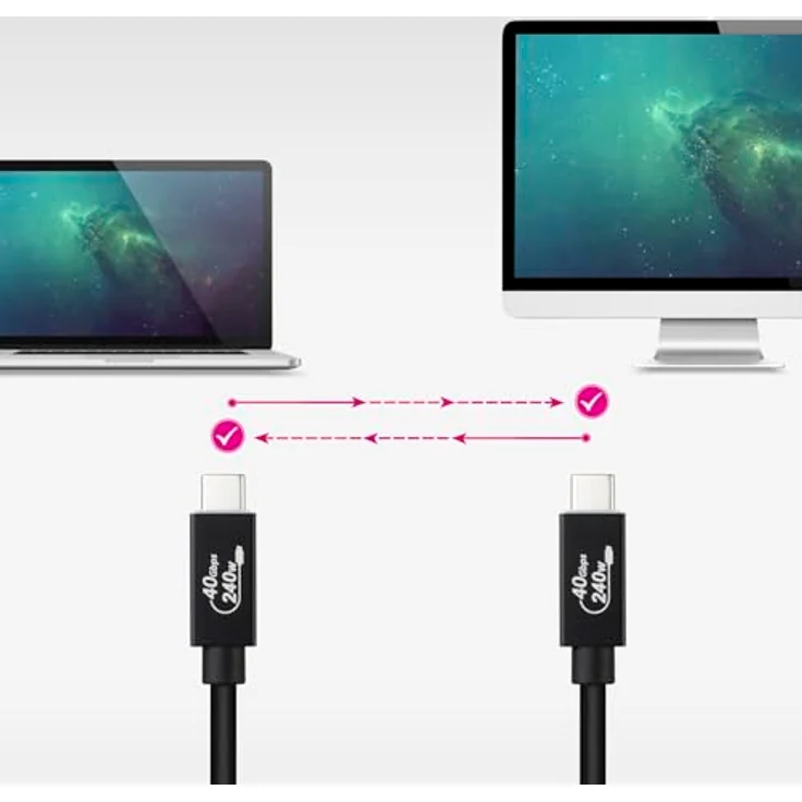 Nanocable USB-C-Kabel 10.01.5001, 1 m in Schwarz, 40 Gbps, HDR Technologie – Bild 6
