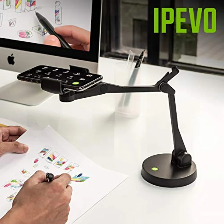Ipevo Uplift Multi-Winkel Arm für Smartphones, Multi-Gelenk-Handyhalter für visuelle Kommunikation und Präsentationen, kleine Stellfläche für Fernarbeiten und Entfernungslernen. 5-901-2-01-00 – Bild 5