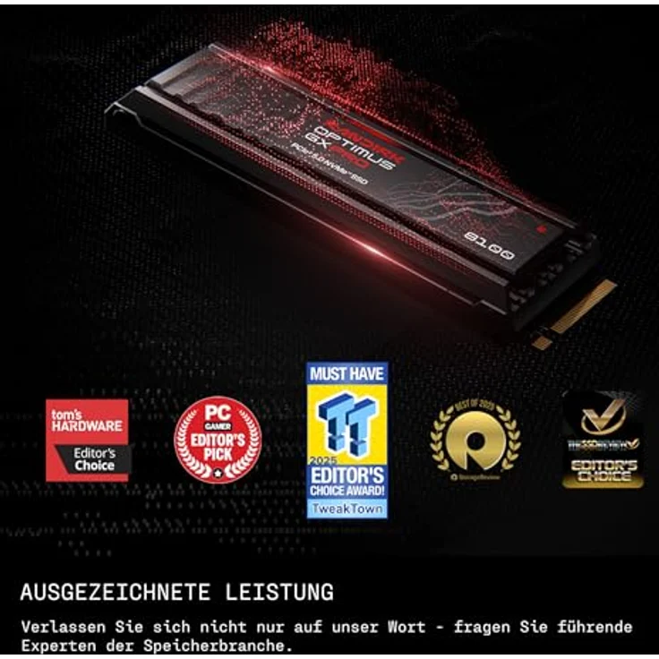 SanDisk Optimus GX PRO 8100 PCIe Gen 5 NVMe SSD mit Kühlkörper, 1 TB, bis zu 14.900/11.000 MB/s sequentielle Lese-/Schreibgeschwindigkeiten, TLC 3D CBA NAND – Bild 2
