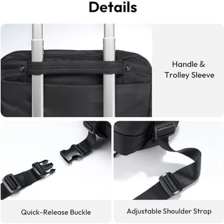 Ulanzi PB038 Travel Sling Bag V2, Kamera Schultertasche mit 10 l Volumen und Stativhalterung, schwarz – Bild 4