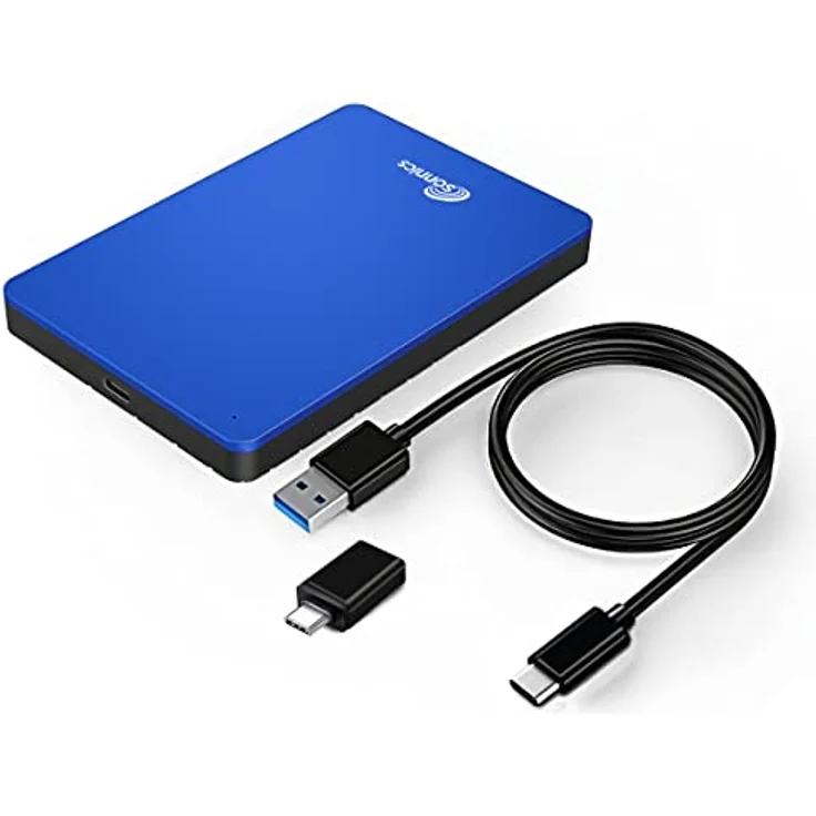 Sonnics 320GB USB 3.1 Type C Externe Tragbar Festplatten für Fenster PC, Mac, Klug TV, Xbox ONE/Series X & PS4 /PS5, Blau – Bild 3