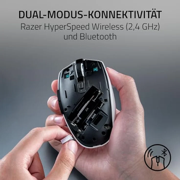 Razer Orochi V2 Wireless Gaming Maus, Focus X 18K Sensor, HyperSpeed Wireless/Bluetooth, bis zu 1.100 Stunden Akkulaufzeit, unter 60 g, weiß – Bild 3