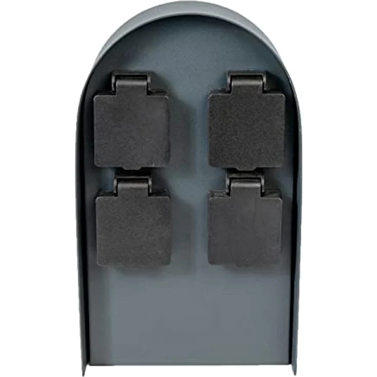 Grafner Edelstahl Design Gartensteckdose mit 4 Steckdosen, 3600 Watt, IP44 in anthrazit, Energiesäule 4-Fach schwarz – Bild 3