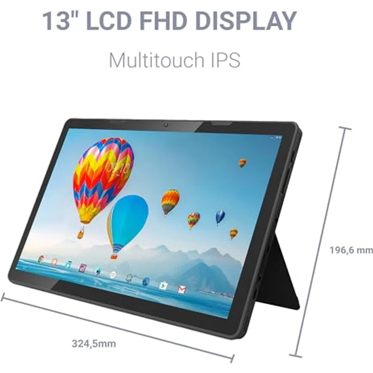 13.3 Zoll XORO MegaPAD 1333 Pro TabletPC mit FullHD IPS Display, Android 13, 10.000 mAh Akku, 2.0GHz 64Bit OctaCore CPU, 6 GB RAM, 128 GB Flash, 5G WiFi, Bluetooth, Kartenleser, 5 MP Kamera, USB-C – Bild 3