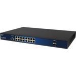 Allnet All-SG861, Voll verwalteter 16-Port Gigabit Switch mit 2 SFP-Ports, lüfterlos, 19 Zoll, VLAN-Management, IGMP-Snooping, QoS
