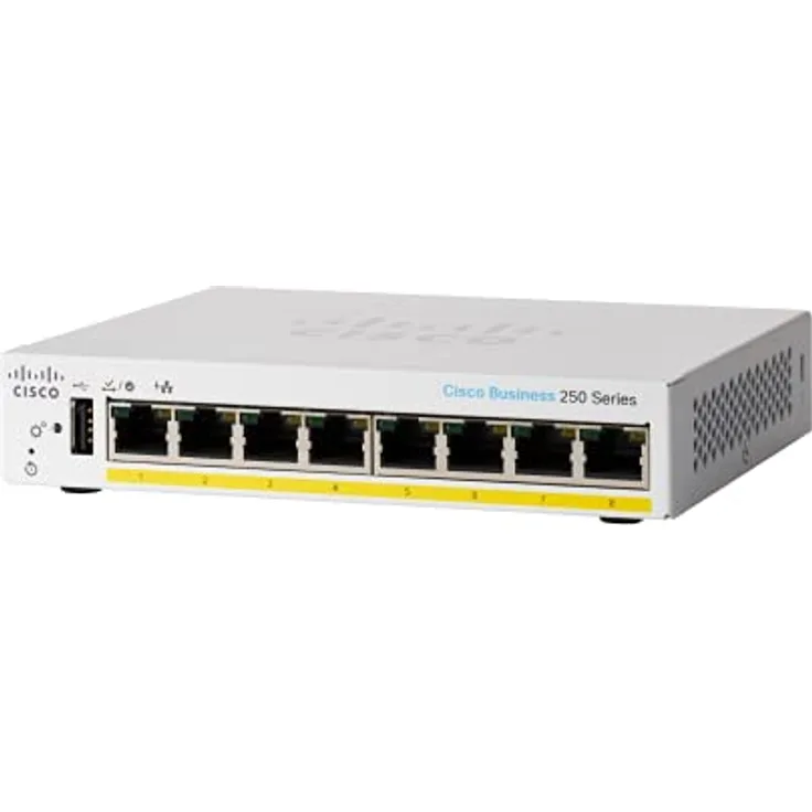 Cisco Business CBS250-8PP-D Smart Switch | 8 GE-Ports | Partial PoE | Desktop | Eingeschränkte Lebenszeitgarantie für Hardware (CBS250-8PP-D-EU) - Preisvergleich