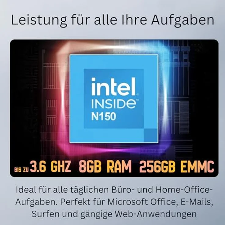 Orbsmart AW-16L Mini-PC, passiver Bürocomputer mit Intel N150, 8 GB RAM, 256 GB HDD, Windows 11 Pro, bis zu 3 Monitore, WiFi 6, lautlos – Bild 5