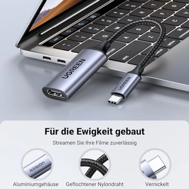 UGREEN USB-C to HDMI Adapter, 4K@60Hz Video Converter, Thunderbolt 3/4 auf HDMI, Grau – Bild 7