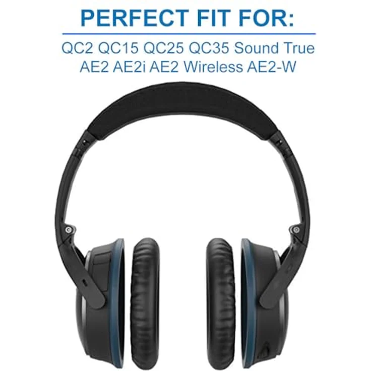 MMOBIEL Ohrpolster Ear Pads Ersatz kompatibel mit Bose QuietComfort QC2/ QC15/ QC25/ QC35/ AE2/ AE2i/ AE2 AE2-W (Blau/Schwarz) – Bild 7