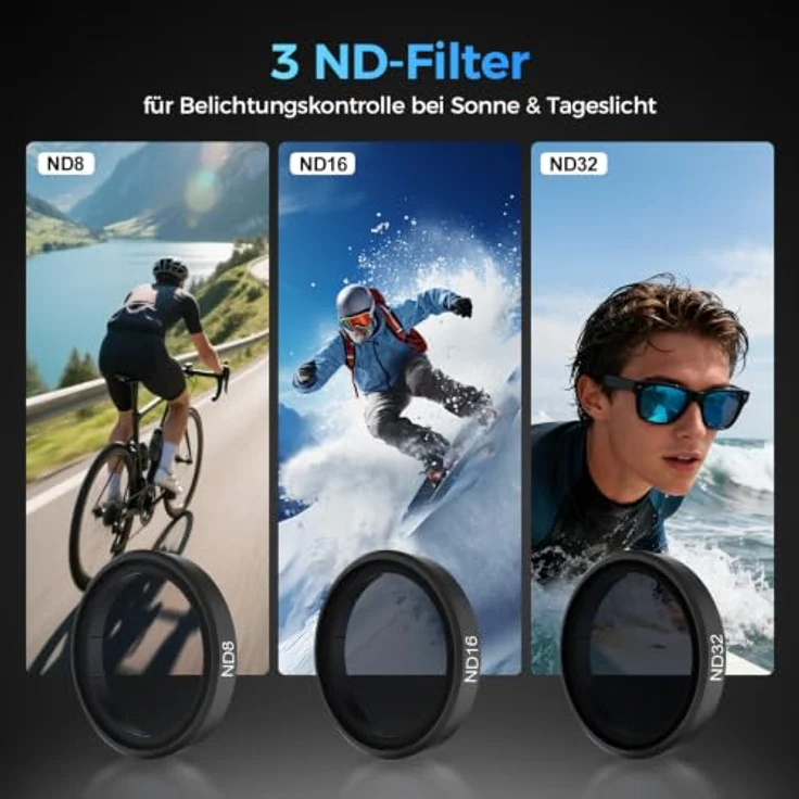 Rollei Filter-Set CPL & ND8 für DJI Osmo Action 6, Kamera-Filter mit optischem Glas und Schnellmontage – Bild 4
