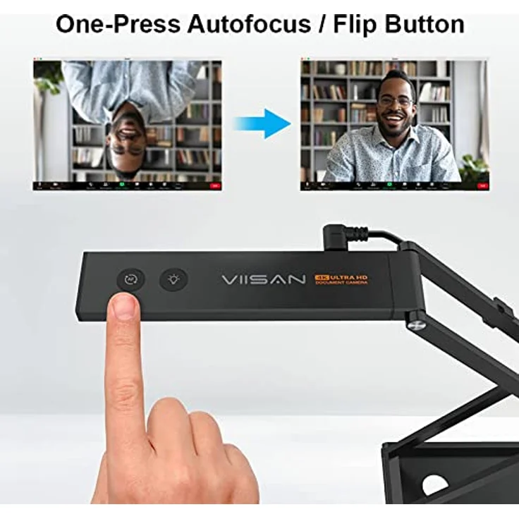 VIISAN P4U USB-Dokumentenkamera, 4K Auflösung, 13MP Sensor, 60fps, Autofokus, 3X Zoom, Mikrofon & LED – Bild 6