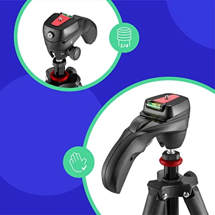 JOBY Compact Action Kit, Kamera-/Smartphone-Stativ mit Kugelkopf, Universal ¼-20" Schnellspanner, Smartphone-Halterung, Tragetasche für CSC, DSLR, spiegellose Kamera, Farbe: Schwarz, 1,5kg Kapazität – Bild 2